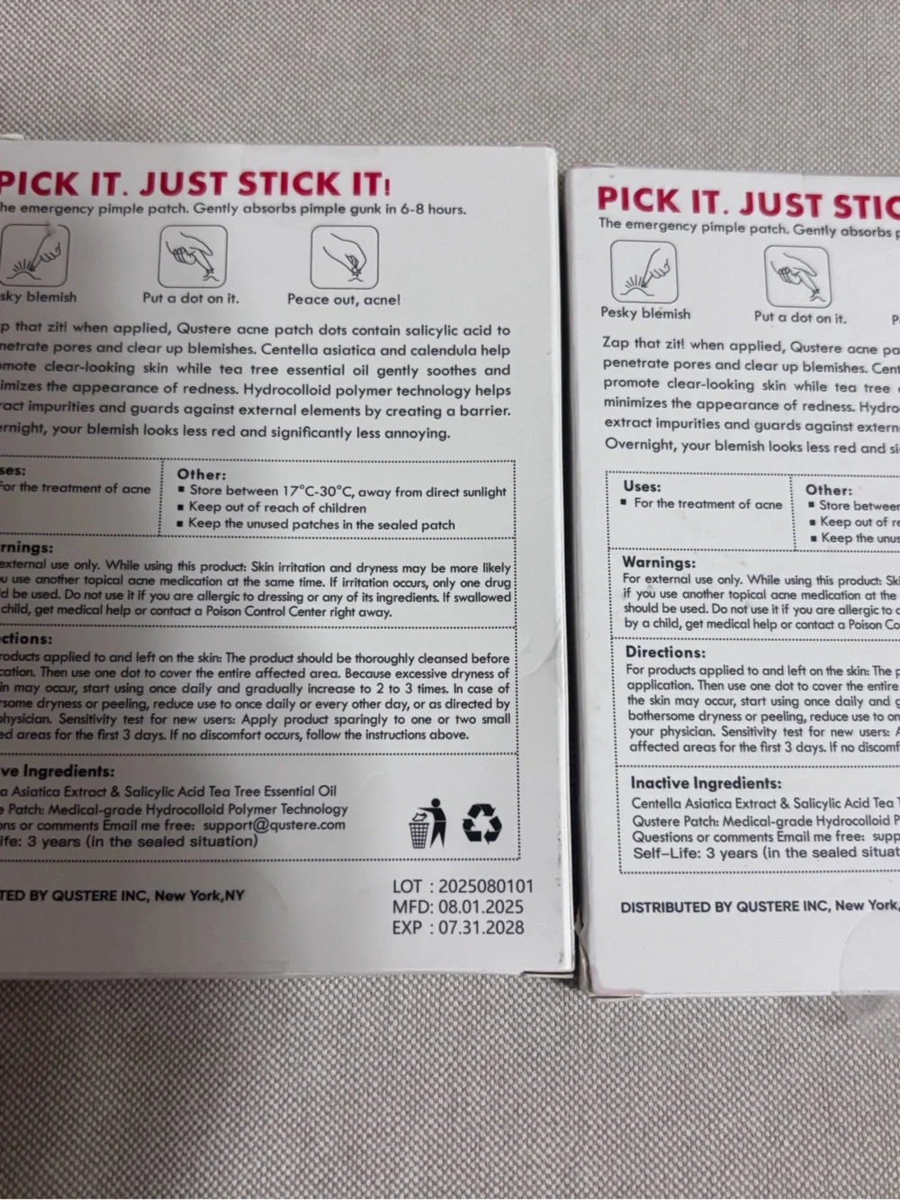 Lot Of (2) Qustere Proffessional Pimple Patch 280 288 Patches in Each Box New